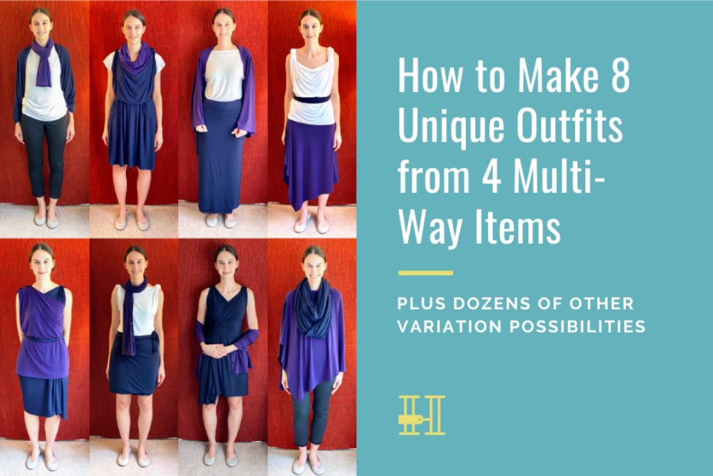 How to Make 8 Entirely Unique Travel Outfits from 4 Multi-Way Clothing Items • Her Packing List