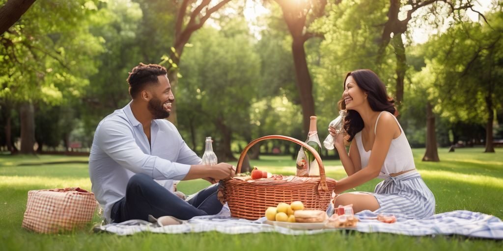 couple enjoying a picnic in a park