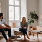 couple intimate conversation at home