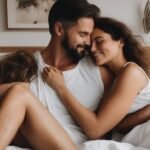couple cuddling in bed