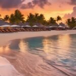 luxurious all-inclusive resort beach sunset