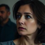 Woman contemplating a man's betrayal.