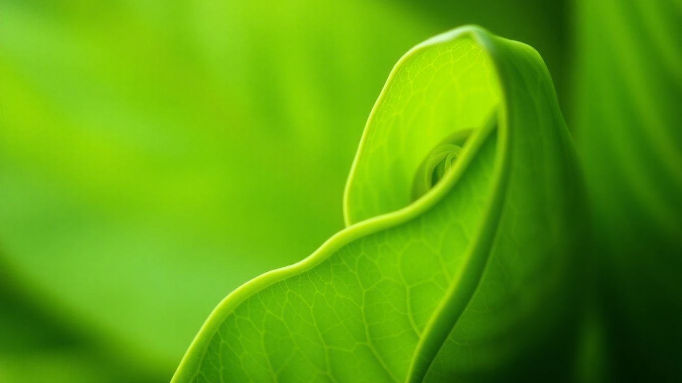 Green leaf unfurling, symbolizing health and vitality.
